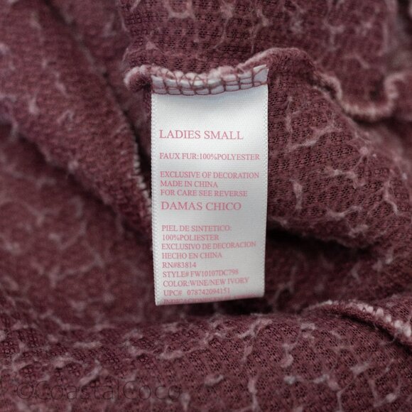 Cozy Sherpa Pink Quarter Zip Pullover Small Vegan Fleece Soft Warm Plush Jacket - Picture 10 of 15